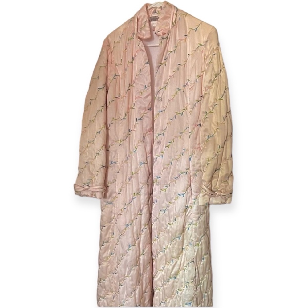 Vintage Odette Barsa Pink Satin Bed Jacket